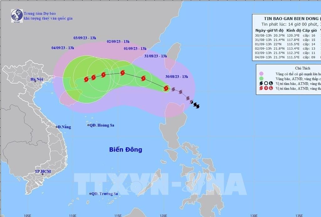 Dự báo thời tiết ngày 31/8: Bão số 3 giật trên cấp 17, di chuyển theo hướng Tây Tây Bắc