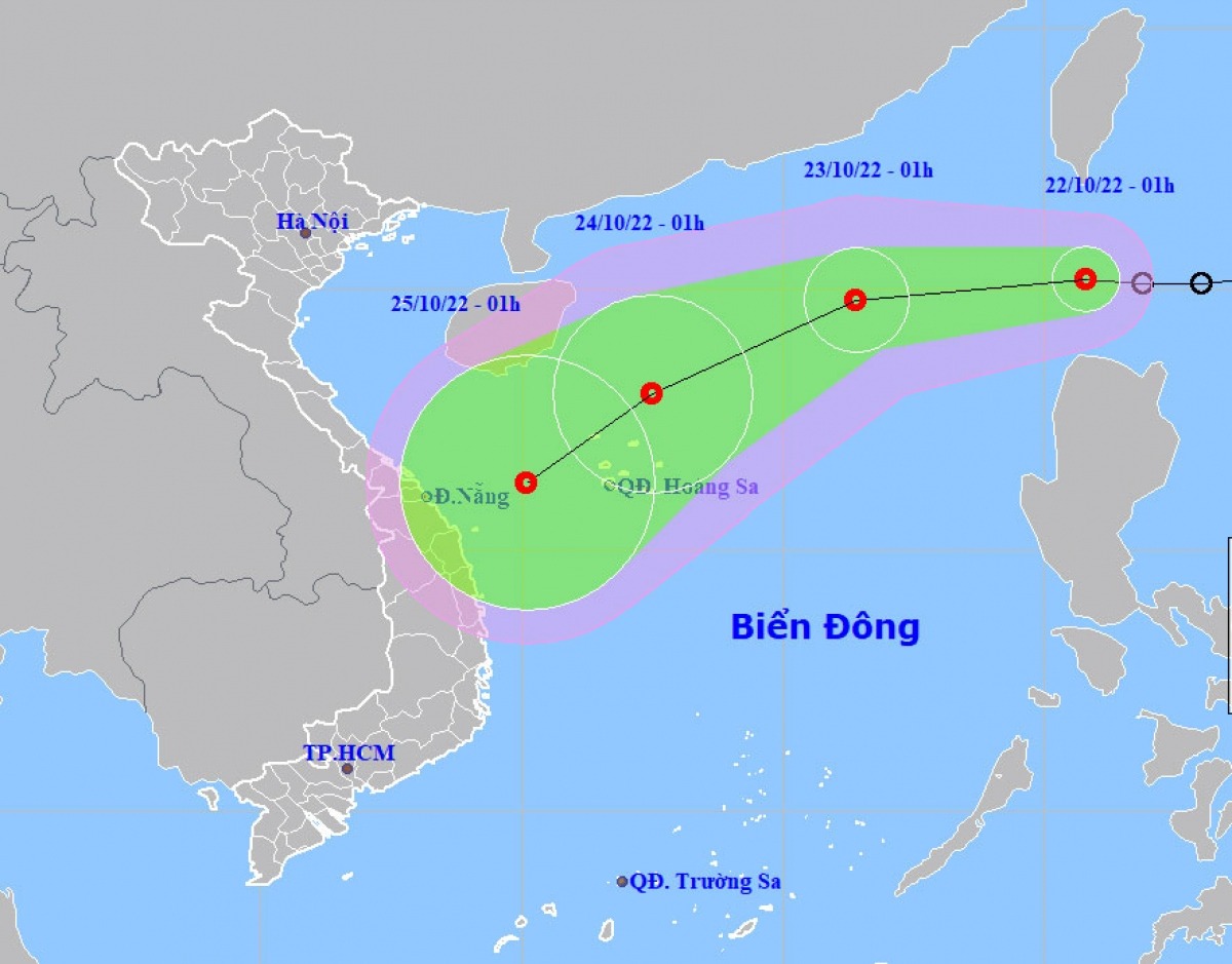 Dự báo thời tiết ngày 22/10: Áp thấp nhiệt đới có xu hướng mạnh dần lên