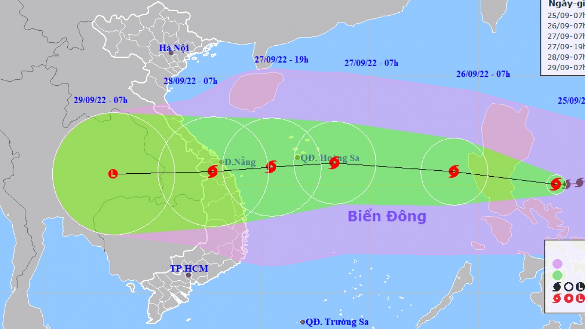 Dự báo thời tiết ngày 25/9: Bão Noru mạnh cấp 14 được dự báo hướng vào miền Trung