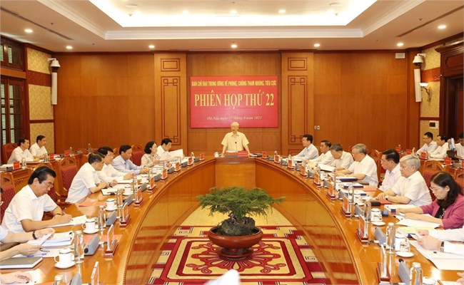 Tổng Bí thư Nguyễn Phú Trọng chủ trì Phiên họp thứ 22 của Ban Chỉ đạo Trung ương về phòng, chống tham nhũng, tiêu cực