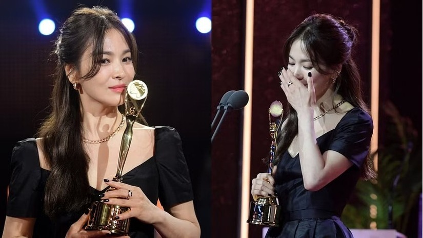 Song Hye Kyo rơi ngước mắt khi thắng Daesang ở Rồng Xanh 2023