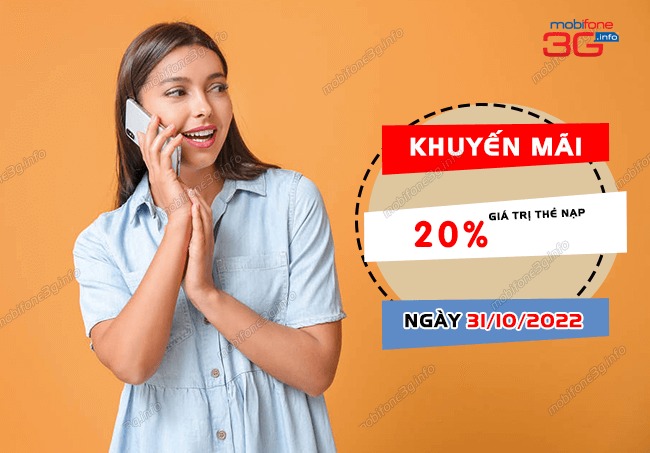 Khuyến mãi MobiFone cuối tháng tặng 20% thẻ nạp 31/10/2022