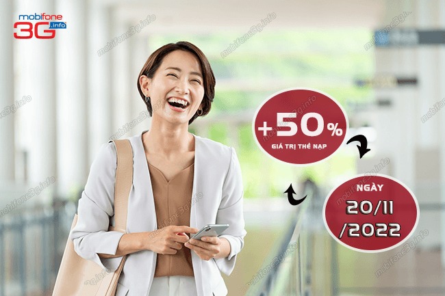 Khuyến mãi 50% thẻ nạp MobiFone ngày 2/ 11