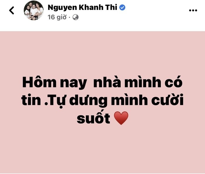 Khánh Thi lấp lửng thông báo gia đình có tin vui, dân mạng tưởng cô mang bầu lần 3